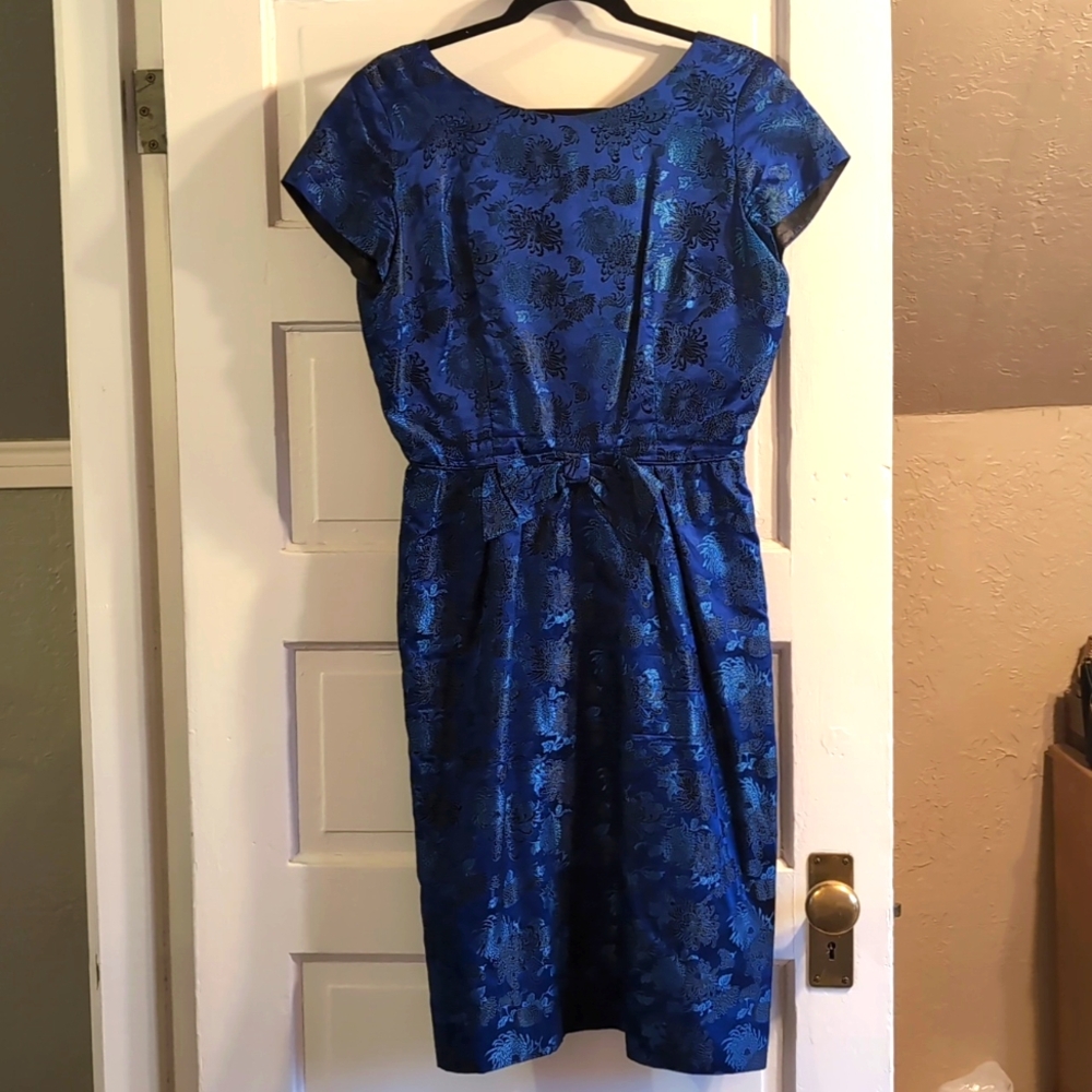 Gorgeous vintage custom holiday silk satin cocktail dress